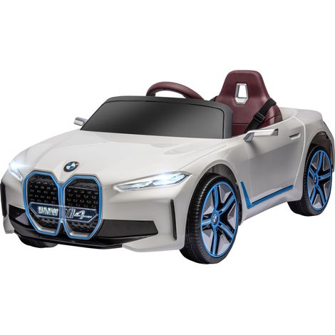 BMW i4 Licensed 12V Kids Electric Ride-On Car, White, Red Light Blue (1/5)