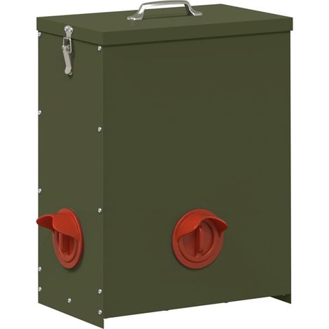 Mangeoire pour poules Vert olive 32,5 x 20,5 x 43 cm