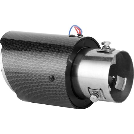Sortie d'échappement embout LED bleu 63mm entrée 90mm sortie, garniture de silencieux chromée pour voiture, remplacement tuyau d'échappement lumineux. (1/5)