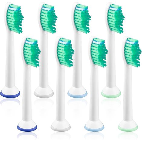8 Pièces Têtes De Brosse À Dent Électrique Recharge pour Tête De Brosse, Compatibles Avec Les Séries, HX3, HX6, HX9, Brosse De Remplacement pour Tête Brosse À Dent (1/4)