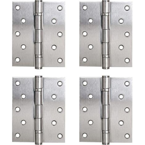 Charnières à Bout Paumelle à Visser Acier Inox à Roulement à Billes Charnière 127 x 102mm pour Portes Intérieures à Recouvrement Jusqu'à 120kg (4 Pièces) (1/5)