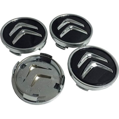 Cache moyeu 4 pièces 60mm pour Citroën C1 C2 C3 C4 C5 – Plastique ABS – Protection contre rayures – Améliore l'esthétique du véhicule (1/5)