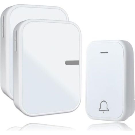 Wasserdichte IP44 Funkklingel für den Außen- und Innenbereich, kabellose Klingel ohne Batterie, 38 Melodien und 4 Lautstärken, 1 Sender 2 Empfänger Reichweite 150M