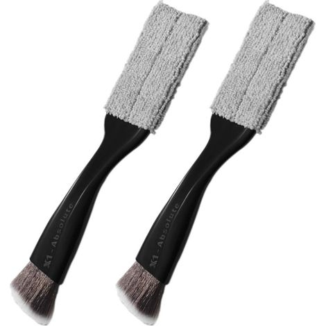 2 pièces brosses de nettoyage de voiture Mini plumeau pour brosses de détails intérieurs automatiques d'évent de voiture (1/5)