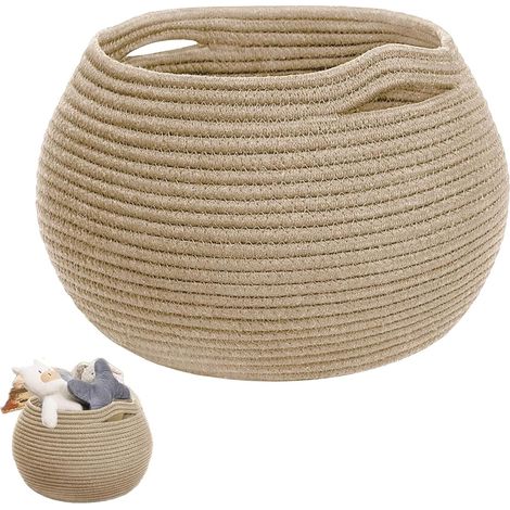 Panier Tressé, Corbeille Rangement Pour Salle, Petit Panier De Rangement, Corbeille Rangement Panier, Rangement Tressés En Coton pour Chambre, Salle de Bain, Cuisine, Salle D'étude, Bureau