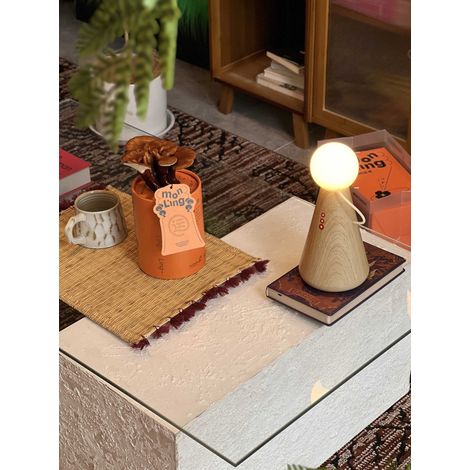 Lampe LED à Interrupteur Magnétique Design Affichage de Batterie Créatif 2700K Recharge Type-C 1800mAh2W 2w Bois (1/5)
