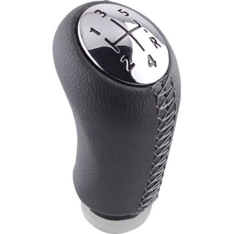 pommeau de levier de vitesse en cuir brillant, mat, 5 vitesses, 1 pièce, pour RENAULT Laguna Megane 2, Clio 3, Scenic 2 [4704E07] (1/4)