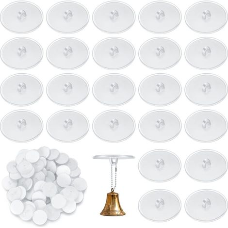 60 Pièces Crochets de Plafond Adhésif, Crochets Adhesifs Transparent pour Accrocher des Décorations Lumineuses, Salle de Bain, Cuisine, Plafond (60) (standard, 60)