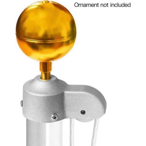 Chariot de mât de drapeau authentique avec rouleau en nylon – Aluminium moulé argenté