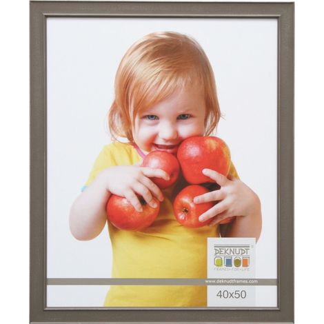 Cadre Photo Bois Gris/Beige/Argenté 23,8 x 18,7 x 1,5 cm