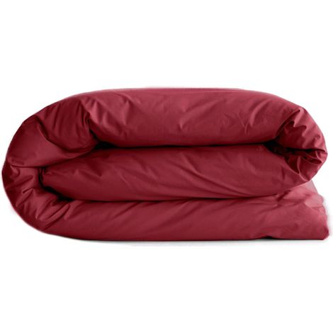 Housse de couette uni percale de coton MANOIR 140x200 cm (1/5)