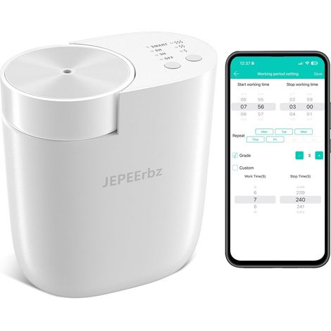 Waterless Essential Oil Diffuser, Wall Plug, Bluetooth and App Connected, Use Area 500 Square Feet