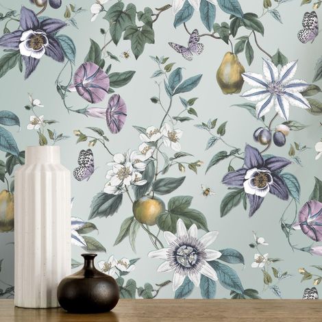 Fine Decor Sierra Green Floral Botanical Wallpaper Feature Statement Wall (1/3)