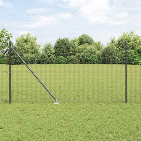 vidaXL Geschweißter Drahtzaun mit Stacheln 50 x 1 m Grau Netz (1/5)