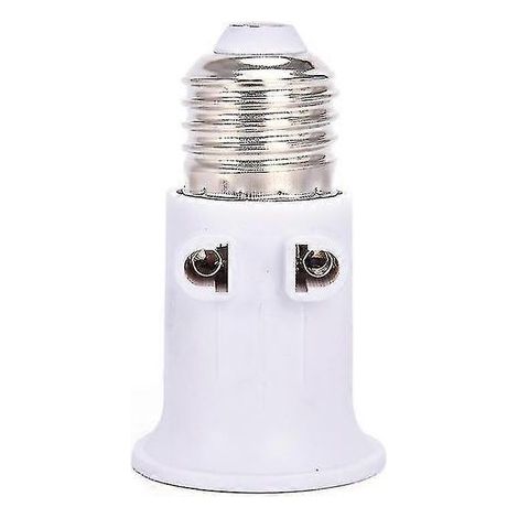 E27 PBT-flammhemmender Steckdosenadapter mit europäischem Stecker – Weiß (1/4)