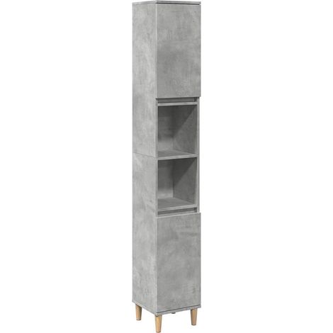 Colonne Meuble de salle de bain - gris béton 30x30x190 cm fr3940 - Maison La Vie (1/5)