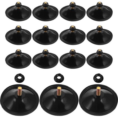 15pcs Ventouses en Pvc Noires avec Vis M6 pour Montage sur Verre, Crochet Polyvalent avec Protection de Sol pour Accessoires Cuisine et Salle de Bain Maisons Modernes (1/5)