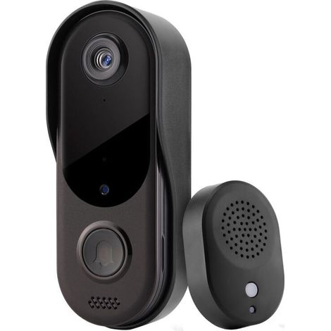 Sonnette vidéo Wifi sans fil IP65 étanche, alimentée par batterie, audio bidirectionnel, IR intelligent, grand angle, stockage cloud, WiFi 2,4 G (1/5)