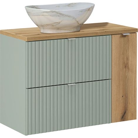 Waschtisch 80.4cm Jade mit 2 Schubladen, Grün