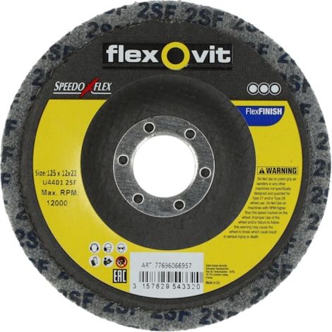 Disque à lamelles 125 mm – Grain 4 (fin) – Pour satinage décoratif et poli miroir – Compatible meuleuse – Flexovit