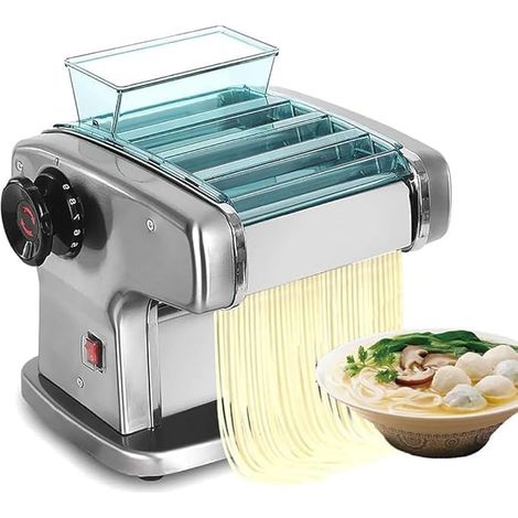 135W Stainless Steel Electric Pastry Machine for Spaghetti and Lasagna Making with 3 Blade Widths (2.5mm, 4mm and 9mm) and 9 Variable Dough Thickness(0.5) (1/5)