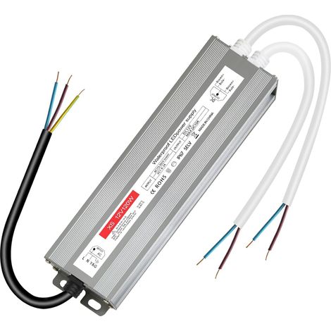 Transformateur 220V 12V LED 120W, alimentation 12v 120w 10A, 12V120W  étanche IP67, Transfo AC à DC, convertisseur 220v 12v 120w pour G4, GU5.3, MR11, MR16, Bande LED, Non Dimmable (1/5)