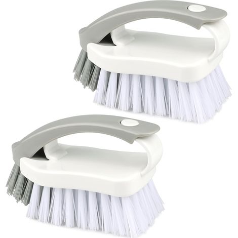Brosses pour le nettoyage des poils durs – pour nettoyer, frotter, poils rigides, brosse à main, sous la douche ou sur les chaussures (paquet de 2)