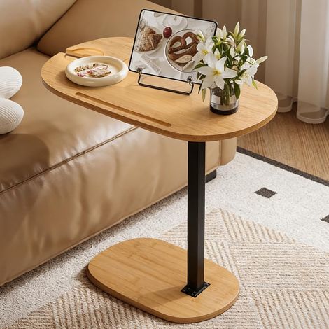Table d'appoint en Forme de C, Table d'appoint de Canapé Réglable (1/5)