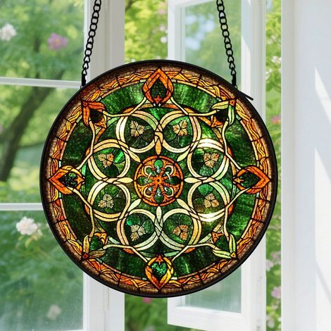 Capteur de soleil en vitrail - décoration spirituelle 15cm (1/4)