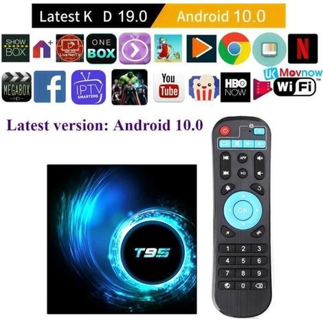 KYY Box Multimédia 4+32GO Réseau T95 Smart TV Box Set-top 6K TV Allwinner Lecteur Multimédia H616 HD TV BOX Android 10.0 Décodeur (1/4)