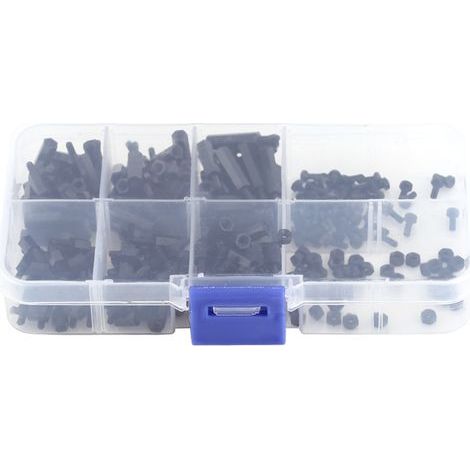Kit de 250 pièces colonnes hexagonales M2 en nylon, entretoises, écrous et vis (Assortiment entretoises mâles M2) (1/5)