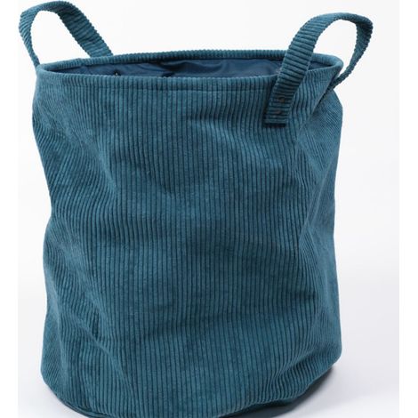 Corbeille à linge cosy en velours côtelé (1/3)