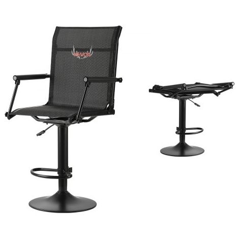Faltstuhl Campingstuhl Anglerstuhl mit gepolsterten Armlehnen, höhenverstellbarer Klappstuhl Gartenstuhl (136 kg belastbar) 360° geräuschlos drehbar, für Picknick Garten Outdoor Angeln (1/5)