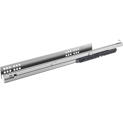 Hettich – Coulisse à sortie totale 470mm – Charge 30kg – Acier zingué – Système Silent pour tiroirs en bois (1/2)