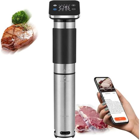 Appareil sous Vide À Eau, Machine sous Vide avec 4 Préréglages Et Application Compagnon, Précision De La Température ± 0,1 °C Et Temps Réglable, Qualité Étanche IPX7, pour Restaurant (1/4)