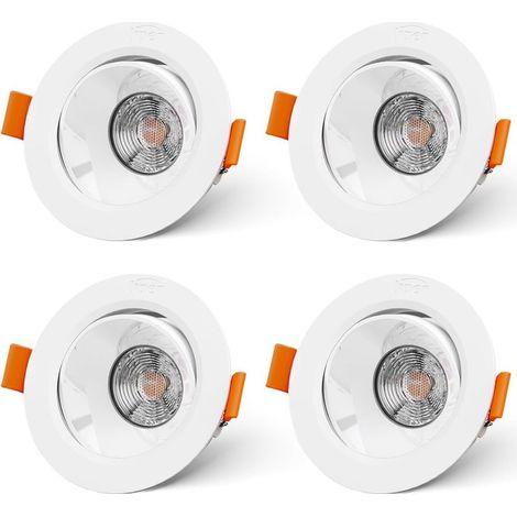 Ensemble de 4 Spot Led Encastrable extra Plat 7W Spots de Bains Salle Led Encastré Blanc Neutre 4000K 700LM pour Encastrable Plafond Cuisine éclairage Encastré Salon Couloir (1/5)