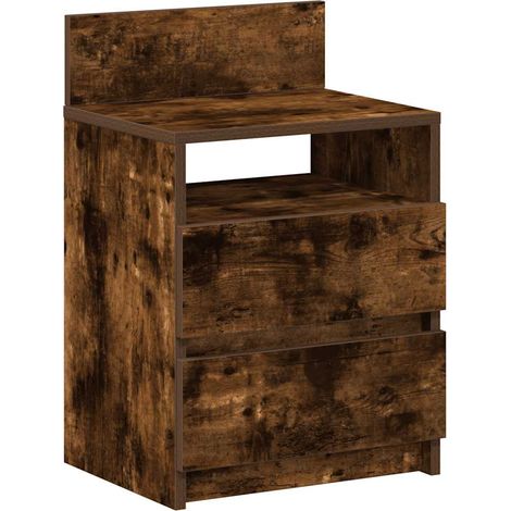 Maison Exclusive - Nachttisch mit 2 Schubladen Räuchereiche 40x33