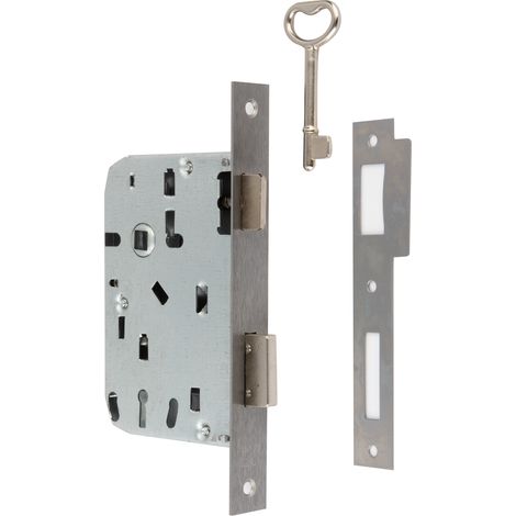 Cerradura llavín canto cuadrado acero inox níquel satinado 68mm (1/2)