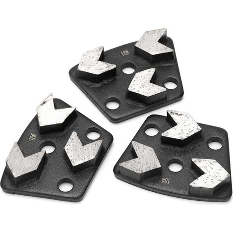 Jeu de 3 disques de coupe diamantés trapézoïdaux pour meuleuse à béton, n° 16, noirs (1/5)