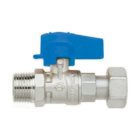 RUBINETTO A SFERA DIRITTO MASCHIO-GIRELLO FEMMINA- 1/2 x 1/2 DN 10 PN 10- FIV- pezzi 1 (1/2)