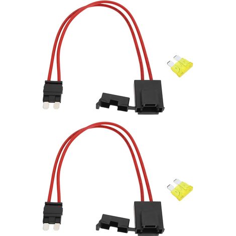 2pcs Connecteurs de Porte-fusible de Voiture 32V 20A 16AWG Extension de Fil Robuste Connecteur de Fusible Central pour Véhicule avec 4 Fusibles 20A pour ATM/APM (23cm Standard) (1/5)