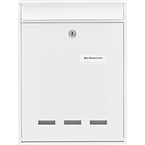 Boite aux lettres Köln 872 W H.340mm B.255mm T.85mm acier blanc DIN C4 (1/4)