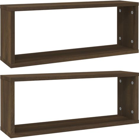 Étagères murales cube 2 pcs Chêne marron 60x15x23 cm Bois (1/5)