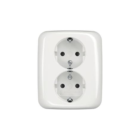Busch-Jaeger 202 EUJB-214 Schuko Enchufe doble, blanco alpino (2TKA00003898)