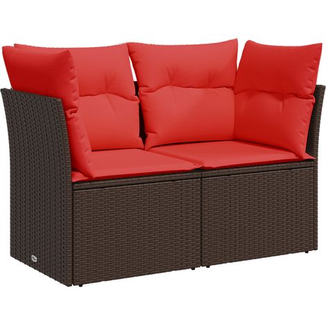 Maison Exclusive - Divano da giardino Marrone 124 x 62 x 69 cm polyrattan (1/5)