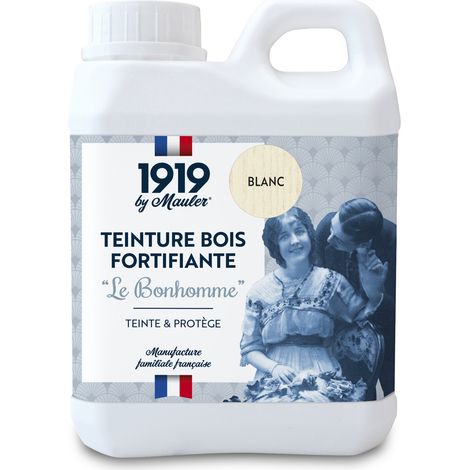 Teinture meuble et parquet bois - 1L Blanc - Qualité air A+ - Teinture Le Bonhomme 1919 by Mauler