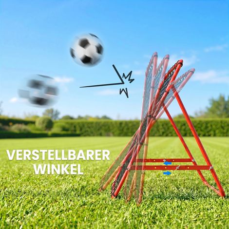 Mur de rebond de football, 84 x 84 cm, angle réglable à l'infini, but de football pour jeunes, entraînement au tir, aux passes et au contrôle du ballon, rouge (1/5)