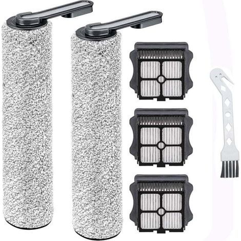 Rouleaux de brosse de rechange et filtres HEPA pour aspirateurs eau et poussière Tineco Floor One S5 / S5 Pro, faciles à changer et à nettoyer, 2 rouleaux de brosse + 3 filtres + 1 brosse de nettoyage (1/4)