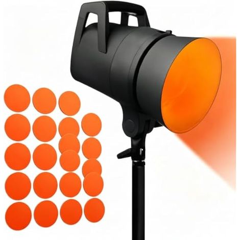 Lot de 20 filtres de couleur pour lumière LED : 74 cm Film adhésif amovible pour panneaux – Autocollants convertisseurs chauds ambrés pour éclairage d'ambiance – Diffuseur de couleur à faire (1/5)