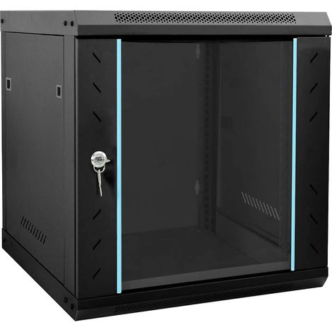 vidaXL Armoire réseau avec stockage Noir 53 x 60 x 60 cm Acier